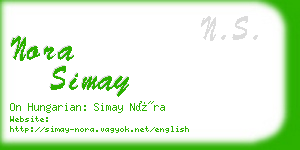 nora simay business card